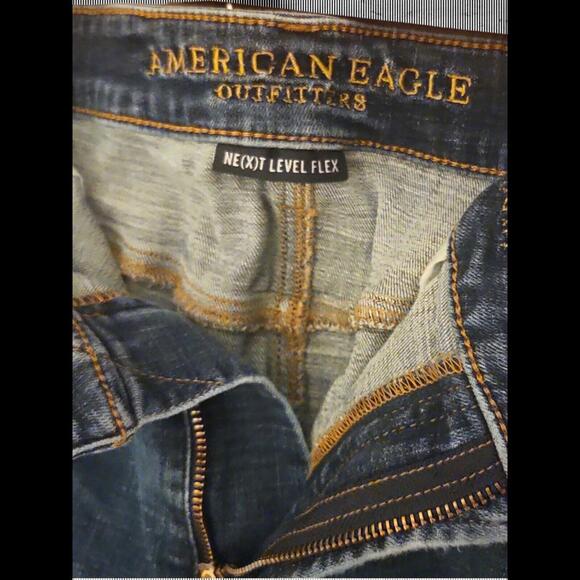 American Eagle Next Level Flex Jeans Mens Slim Fit Size 36x30 Dark Blue Denim - Picture 9 of 9